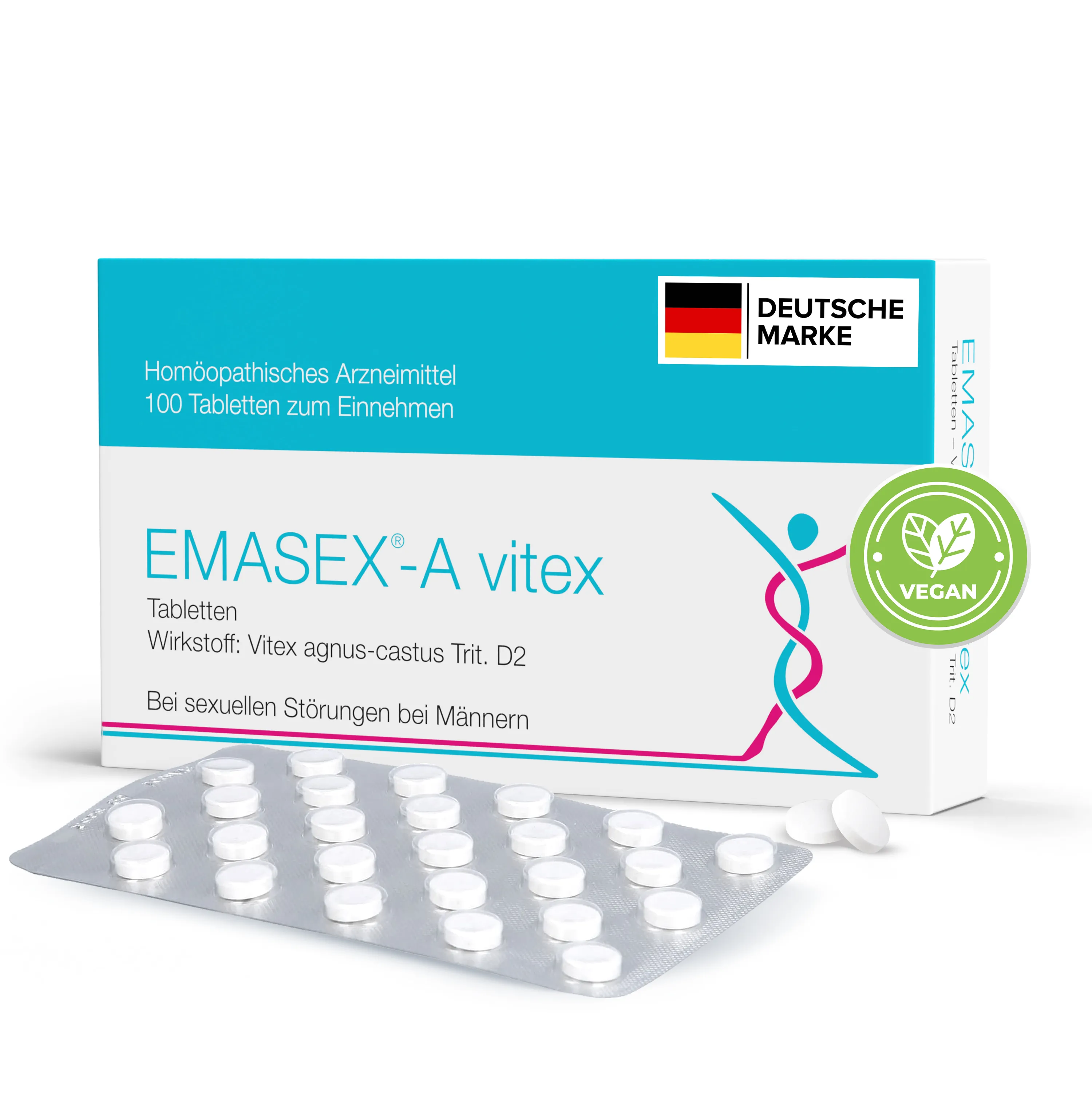 EMASEX®-A Vitex 100-tablet pack, front view