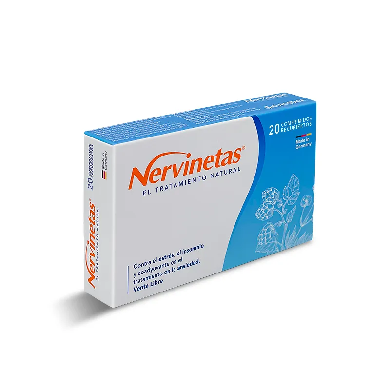 Nervinetas® 20-tablet pack, three-quarter view